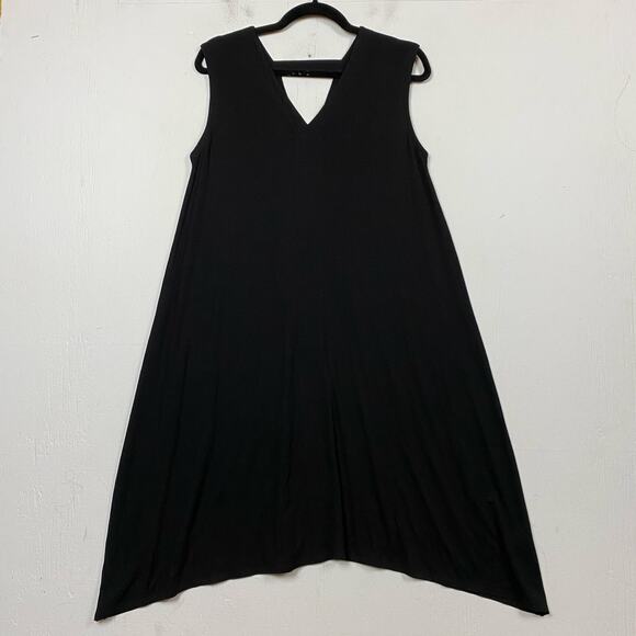 Eileen Fisher Double V-neck Sleeveless Jersey A-line Dress Size Small - Picture 1 of 6